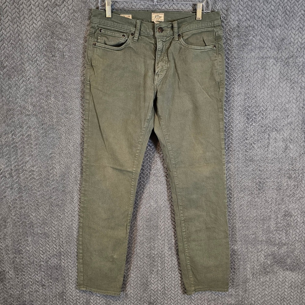 J.Crew 484 Slim Fit Stretch Chino‎ Pants Mens 31x32 Olive Green Tapered Leg